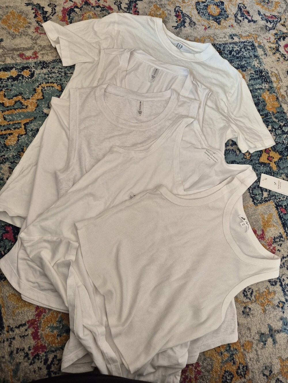Lot Of 5 White Tops Medium Athleta Denver Hayes Reimans Gap